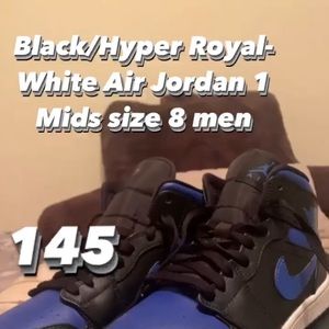 air Jordan1 mids black/hyper royal-white